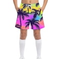 thumbnail image 1 of Boys Swim Trunks Summer Elastic Waist Board Beach Shorts Casual Printed Vacation Surfing Swimming Trunks with Pockets, 1 of 8
