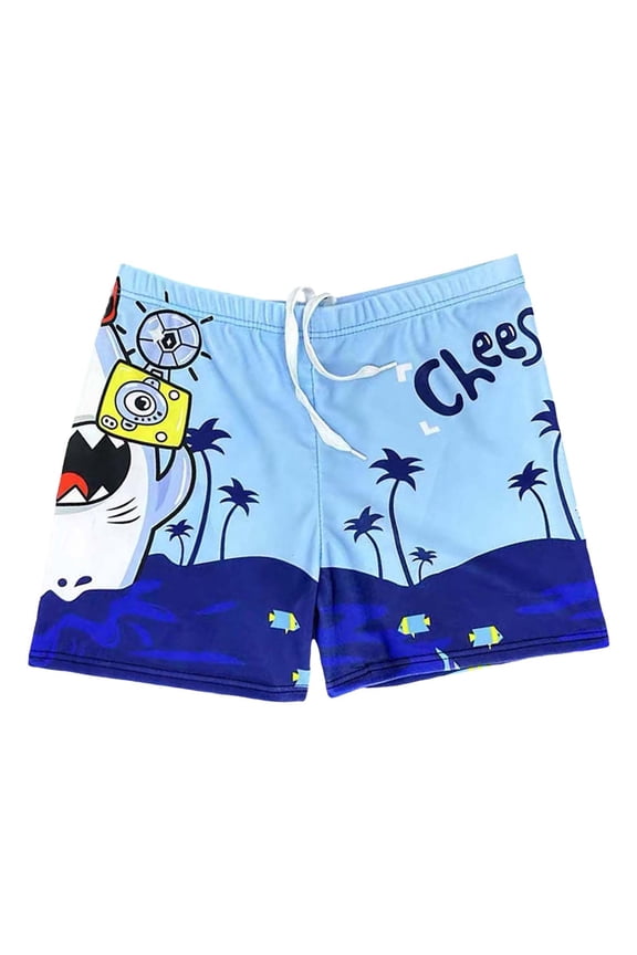 Boys Swim Trunks Toddler Kids Boys Shark Dinosaur Print Swim Trunks Quick Dry Breathable Board Shorts Casual Beach Shorts Toddler Bathing Suit Light Blue 2 Years-3 Years