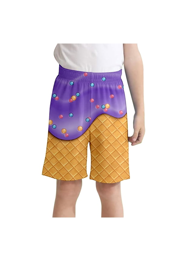 Boys Swim Trunks With Compression Liner Casual Bathing Suit For Kids Swim Shorts Purple 11 Y-12 Y
