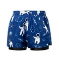 thumbnail image 1 of Boys Swim Trunks with Boxer Brief Liner Compression Swimming Shorts Stretchy UPF Quick Dry Swimsuit, 1 of 4
