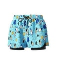 thumbnail image 1 of Boys Swim Trunks with Boxer Brief Liner Compression Swimming Shorts Stretchy UPF Quick Dry Swimsuit, 1 of 4