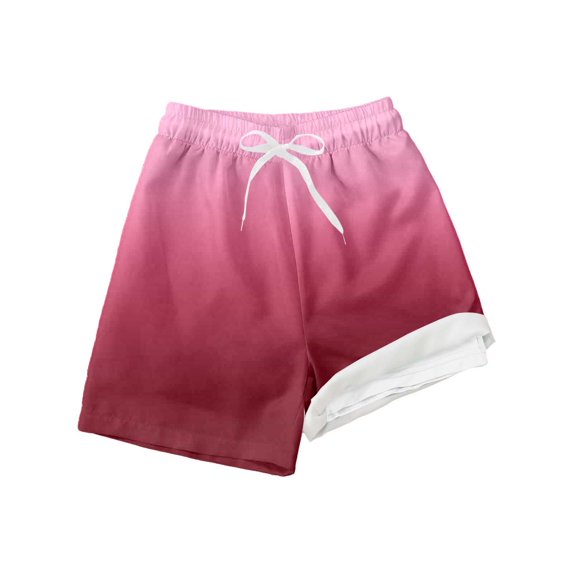 Boys Swim Trunks with Compression Liner Anti Chafe Quick Dry UPF 50+ Swimming Shorts 5" 7" Inseam Bathing Suit