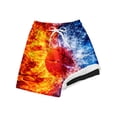 thumbnail image 1 of Boys Swim Trunks with Compression Liner Cartoon Print Kids Summer Quick Dry Bathing Suit Beach Shorts, 1 of 4