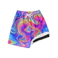 thumbnail image 1 of Boys Swim Trunks with Compression Liner Cartoon Print Kids Summer Quick Dry Bathing Suit Beach Shorts, 1 of 4
