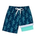 thumbnail image 1 of Boys Swim Trunks with Compression Liner Casual Bathing Suit for Kids Swim Shorts 6-18 Years, 1 of 3
