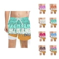 thumbnail image 1 of Boys Swim Trunks with Compression Liner Ice Cream Shorts Drawstring Quick Dry Swim Shorts for Boys Beach Vacation, 1 of 4