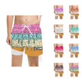 thumbnail image 1 of Boys Swim Trunks with Compression Liner Ice Cream Shorts Drawstring Quick Dry Swim Shorts for Boys Beach Vacation, 1 of 4