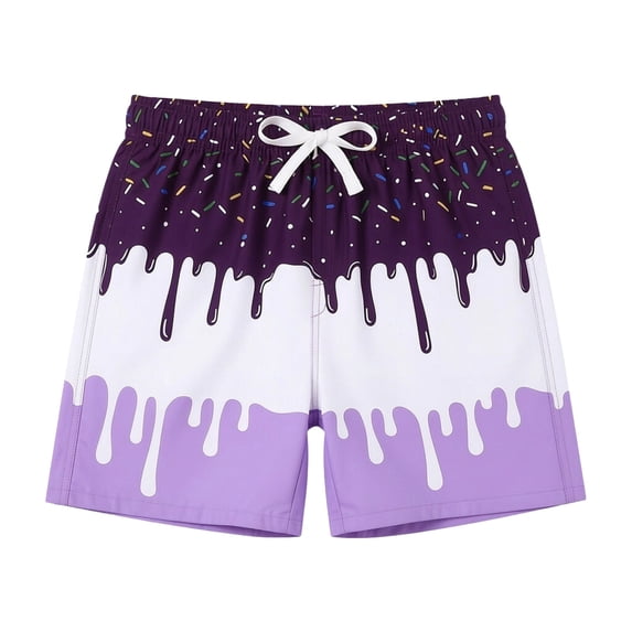 Boys' Swim Trunks with Compression Liner Kids Stretch Swim Shorts Quick Dry Beach Swimsuit Boys Bathing Suits Size 6-7 Years