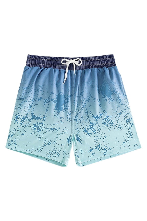Boys Swim Trunks with Liner Kids Swimming Shorts Boys Swim Shorts 3t Beach Pool Bathing Suit Cartoon Print Swimwear(Size 7-8 Years,3-Blue)