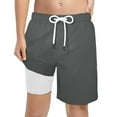 thumbnail image 1 of Boys Swimming Trunks Kids Swimsuits Boys Swim Trunks with Compression Liner Toddler Stretch Swim Shorts Grey 5-6 Years, 1 of 3