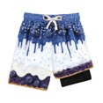 thumbnail image 1 of Boys Swimming Trunks with Compression Liner Kids Swim Shorts Stretch Quick Dry Beach Swimsuit Boys Shorts Size 11-12 Years, 1 of 3