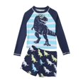 thumbnail image 1 of Boys Swimsuit Rash Guard Toddler Kids Long Sleeve Dinosaur Two Piece, 1 of 7