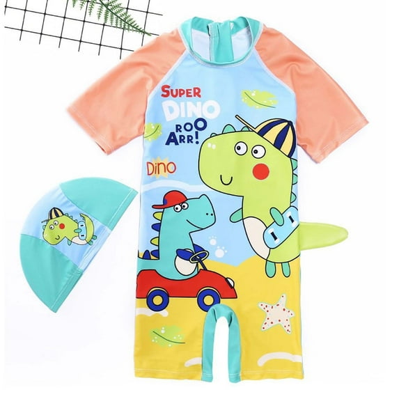 Boys Swimsuit TOOYOU Baby Short Sleeve Cartoon Cute Size 3-4 Years,Yellow Boys Active Fitting Swimsuit