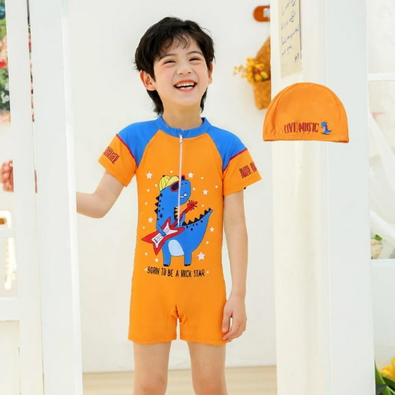 ibiyuan Boy Swimsuit Set Size 8 Boys Swimwear Comfortable Round Neck ...