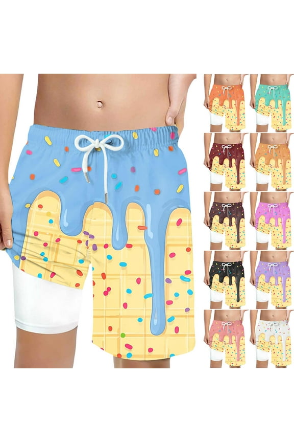 Boys Swimsuits 10-12 Boy's Summer Boho Paisley Print Shorts Casual Kids Drawstring High Waisted Graphic Shorts with Pocket