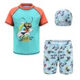 thumbnail image 1 of Boys Swimsuits Size 11-12 Cartoon Dinosaur Prints Bathing Suit Set Short Sleeve Shirts Shorts Hat 101 PC Rash Guard Sunsuit Boy Swimming Suits Kids Swimwear Sets Z05 Navy 11-12 Years, 1 of 3