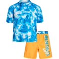 thumbnail image 1 of Boys Swimwear Sets Kids Rash Guard Swimsuit Short Sleeve Bathing Suit Tie Dye Swim Shirts Swim Trunks Shorts 2Pcs, 1 of 7