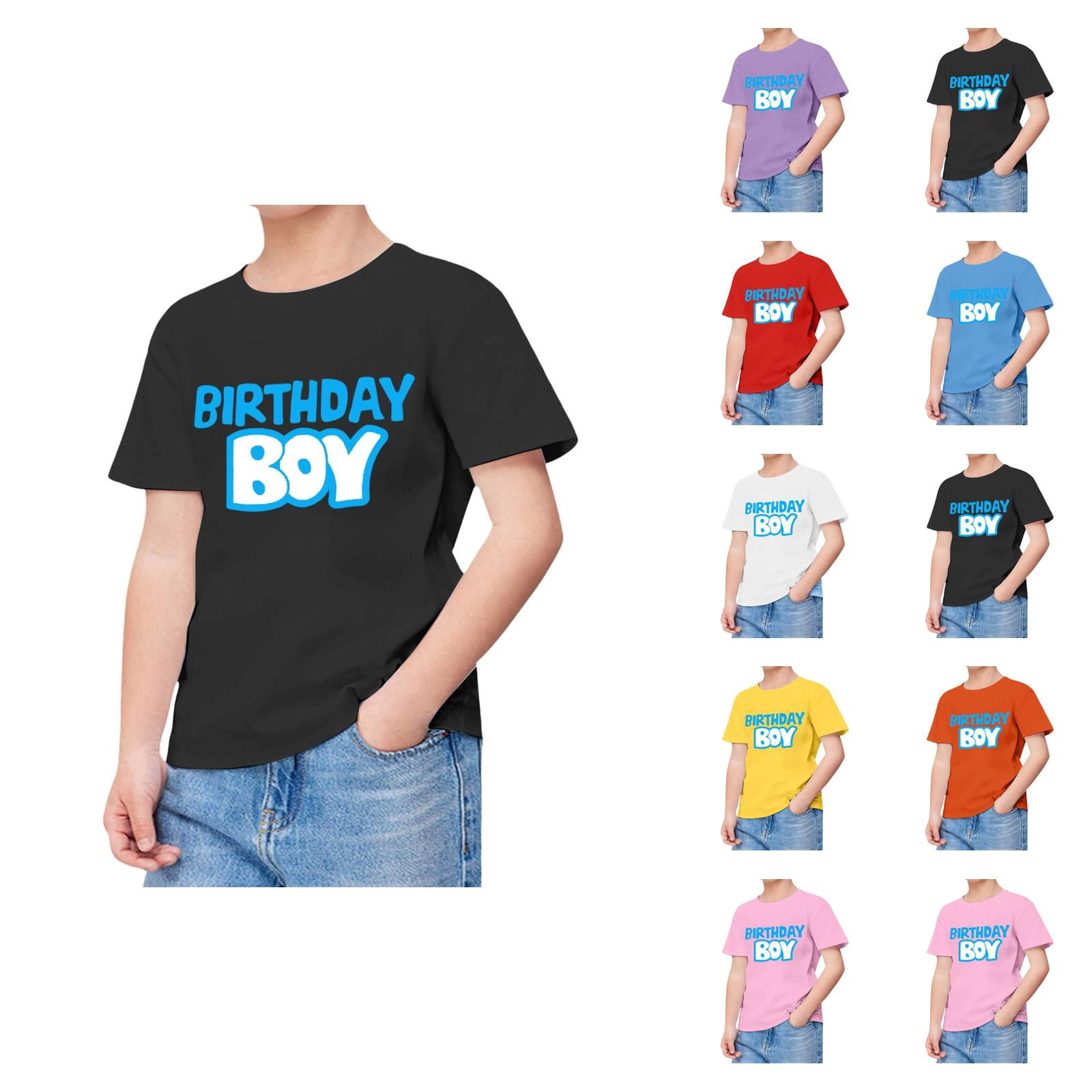 Boys T Shirt Birthday Party Apparel Youth Kids Short Sleeve Graphic ...