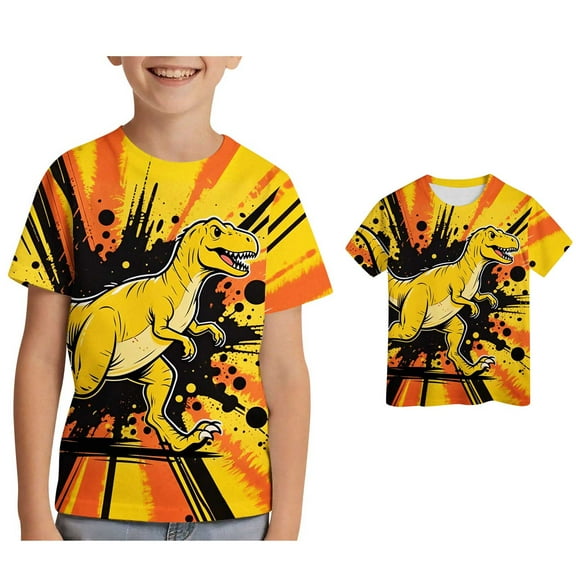 Boys T Shirt DinosaurT Shirts for Boys Toddler Boy Short Sleeve Shirt Toddler Baseball Shirt 6-7 Years Pajamas Boys