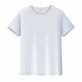 thumbnail image 1 of Boys T Shirt Kids Short Sleeve Plain Top Girl Unisex Children Crew Neck Girls Graphic Tees White 9-10 Years, 1 of 4