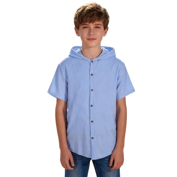 Boys T Shirt Shirts Hooded Short Sleeve Linen Cardigan Kids Casual Summer Breathable Beach Open Front Boys' Tops, Tees & Shirts Clothes