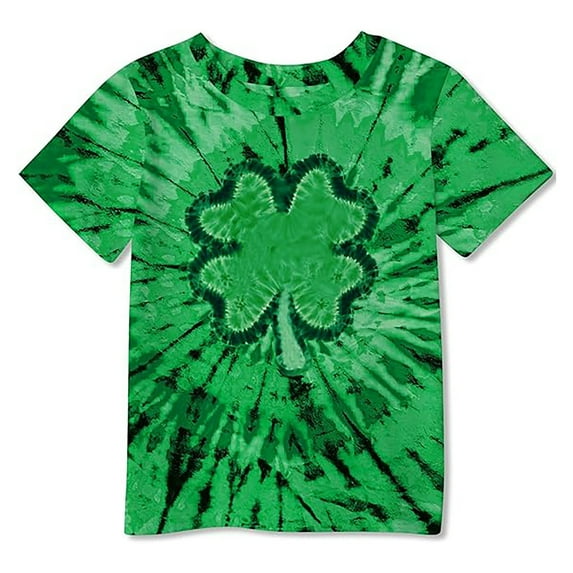 Boys T Shirt St Patricks Day Unisex Kids Short Sleeve Crew Neck Boys Graphic T-Shirt Green 8-10 Years