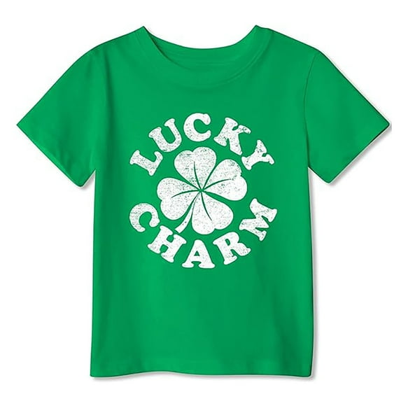 Boys T Shirt St Patricks Day Unisex Kids Short Sleeve Crew Neck Girls Graphic Tees Green 5-6 Years