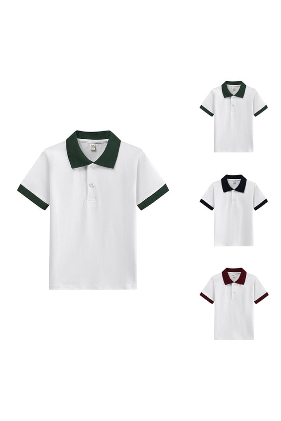 Boys T Shirt Summer Relaxed Tops Toddler Boys Girls Short Sleeve Solid Tunic Classic Loose Fit T-Shirt Simple Plain Clothes for Childrens Daily Wear