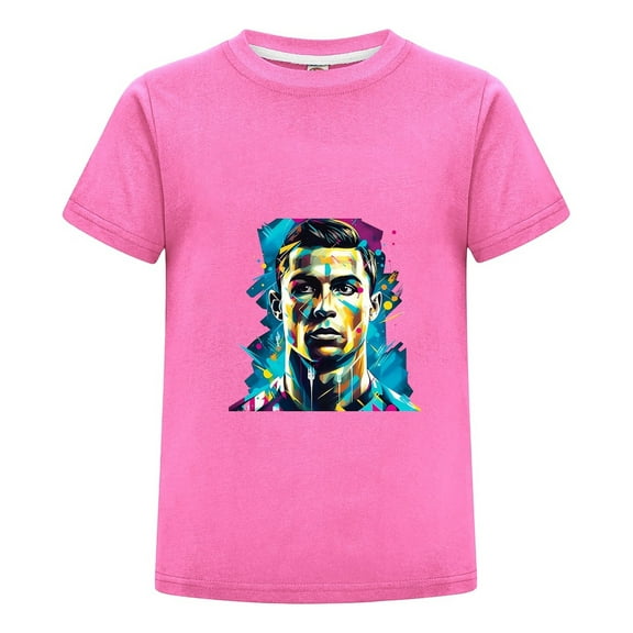 Boys T-Shirt Youth Football Shirt | CR7 Cristiano Ronaldo Fan Tee | Kids Casual Summer Top