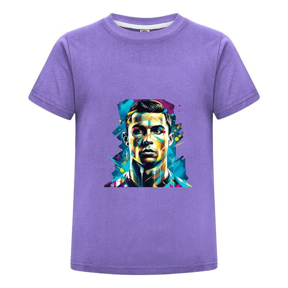 Boys T-Shirt Youth Football Shirt | CR7 Cristiano Ronaldo Fan Tee | Kids Casual Summer Top