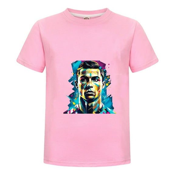 Boys T-Shirt Youth Football Shirt | CR7 Cristiano Ronaldo Fan Tee | Kids Casual Summer Top