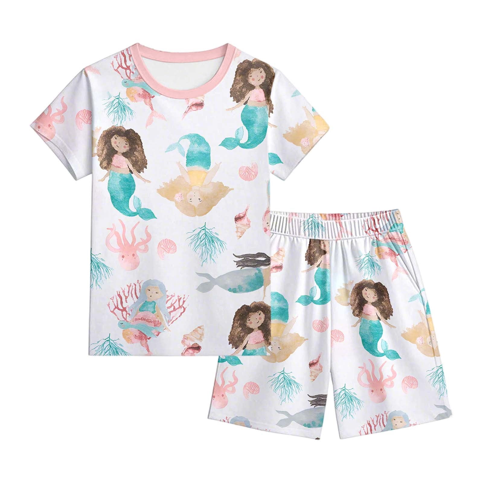 Boys T Shirt and Shorts Sets Round Neck Home Ideal Versatile Matching ...