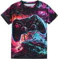 thumbnail image 1 of Boys T Shirt for Kids T-Shirts Crew Neck Short Sleeve 3D Graphic Print Shirts Youth Tees Tops for 6-14 Years, 1 of 6