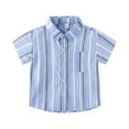 thumbnail image 1 of Boys T Shirts 10-12 Striped Print Short Sleeve T Shirts Button Down Comfortable Funny Tees T Shirts for Boys and Girls Blue,12-18 Months, 1 of 5