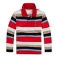 thumbnail image 1 of Boys T Shirts Baby Long Sleeve Casual Solid Pullover Tops Lapel Collar Button Closure Fall Winter Clothes For Boys 10-12（4-5 Years）, 1 of 2