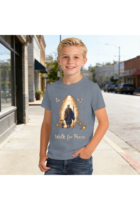 Boys T Shirts Boys Cute Print Short Sleeve T Shirt Soft Boys' Tops Grey 5-6 Years