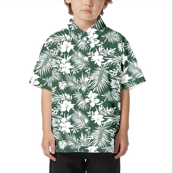 Boys T Shirts Children Beach Leisure Loose Collar Button Open Short Sleeve Going Out Tops