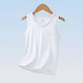 thumbnail image 1 of Boys T Shirts Children's Summer Solid Lightweight Plain Round Neck Sleeveless Tank Top Breathable Soft Vest Summer Tops White 3 Years-4 Years, 1 of 3