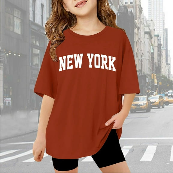 Boys T Shirts Graphic Letter Print Short Sleeve TShirts Casual Crewneck Basic Tees Child Boys Red Shirts Trendy Clothes for Girls 5-6 Years