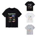 thumbnail image 1 of Boys T Shirts Kids Glow In The Dark Dinosaur Print Short Sleeve Crewneck Tee Boys' Tops Grey 4-5 Years, 1 of 4