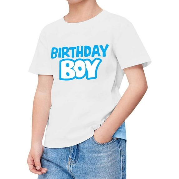 Boys T Shirts Kids Short Sleeve Happy Brithday Prints Trendy Fans Present Hawaiian Shirt