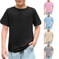 thumbnail image 1 of Boys T Shirts Kids Summer Crewneck Short Sleeve Tshirts Fashion Casual Tees 3 14 Years Youth Boys Cut off Shirts 7-8 Years, 1 of 8