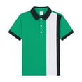 thumbnail image 1 of Boys T Shirts Kids Summer Short Sleeve Color Block Classic Loose Soft Lapel Polo Shirt Boys' Tops Green 12-13 Years, 1 of 5