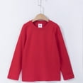 thumbnail image 1 of Boys T Shirts Red Long Sleeve Shirt Basic Crewneck Cotton T Shirt Dress Shirt for Boys 12-18 Months, 1 of 2