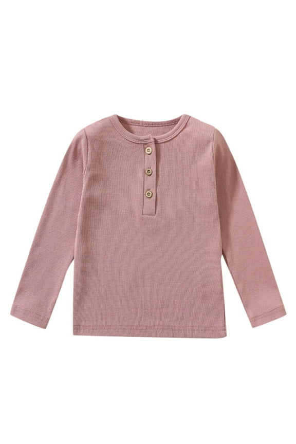 Boys T Shirts Size 10 Kids Baby Boys Girls Solid Color Casual Long Sleeve Crewneck Ribbed T Shirts Pullover Tops Toddler Fall Tee Clothes For Children(3-4 Years)