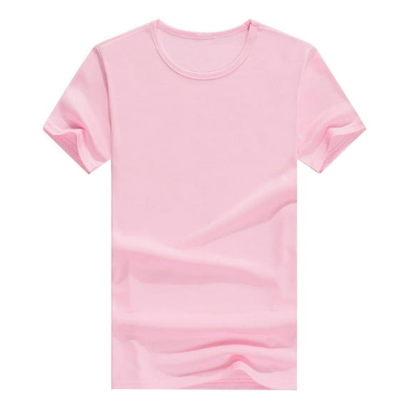 Boys T Shirts Size 10 Solid Color Everyday Crew Neck Short Sleeve T Shirts Pullover Tops T-Shirt Boys & Girls Shirts Pink,XL