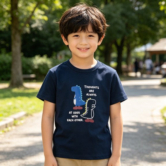 Boys T Shirts Size 3-4Y Kids Cartoon Print Short Sleeve Crew Neck Bright Summer Graphic Tee Boy Clothes