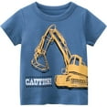 thumbnail image 1 of Boys T Shirts Size 6-8Y Youth Construction Vehicle Print Short Sleeve Round Neck Tee Toddler Clothes for Boys, 1 of 6