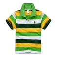thumbnail image 1 of Boys T Shirts Size 7 Short Sleeve Striped Shirt Button Closure Holidays Tops Cute Baby Boy Clothes Light Green,6-7 Years, 1 of 2