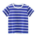 thumbnail image 1 of Boys T Shirts Striped Short Sleeve Crewneck Casual Summer Tshirts Toddler Shirt for Girls 3-4 Years, 1 of 6